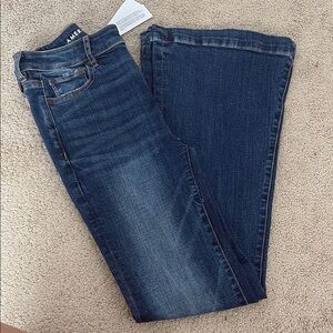 American Eagle Super Hi Rise Flare Jeans 0